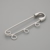 Broschenbasis mit Nadel, 41×12 mm – silberfarbenes Metall