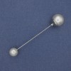 Nadelbrosche Mallorca-Perlen 9mm ± 12mm ± silberfarbenes Metall 73mm+