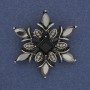 Brosche-Anhänger Akzent mit Strass, silberfarbenes Metall 34 mm+