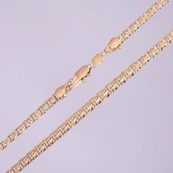 Kette Xuping Panzerkette, 5 mm Dicke, Länge 49–51 cm, Vergoldung 18 kt