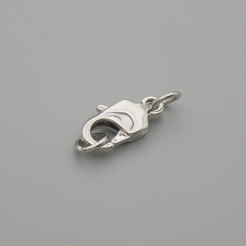 Karabiner-Verschluss 12×5 mm ± silberfarbenes Metall