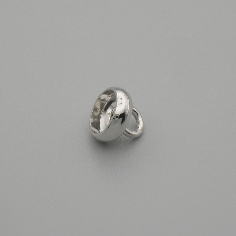 Endkappe für Perle, Farbe Silber, Durchmesser 8×1 mm, Lochdurchmesser ca. 3 mm