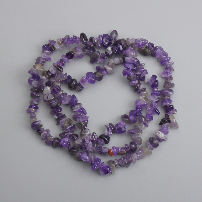 Amethyst-Chips-Perlen, Durchmesser 7–11 × 3–5 mm, Länge 80 cm +