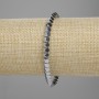 Armband aus Hämatit, facettiert, 4×4 mm, silberfarben, Länge 18 cm, elastisch