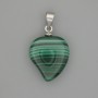 Herz-Anhänger Malachit 13×15×23 mm+
