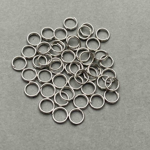Federring Ø6 mm, silberfarbenes Metall, Verpackung 0,5 kg