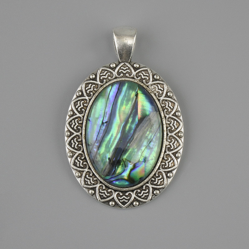 Anhänger Haliotis 44 × 28 mm +- silberfarbenes Metall