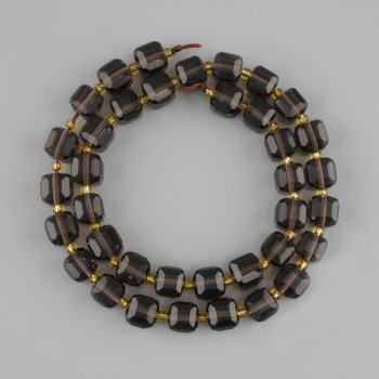 Rauchtopas facettierte Würfelperlen, Maße 8×8 mm, 3 mm Glasperlen, Länge ca. 37 cm, auf einem Faden