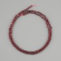 Granatfacettierte Kugeln, Durchmesser ca. 2 mm, Länge ca. 39 cm