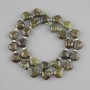 Drachenblut-Jaspis Herz-Perlen, Durchmesser 12 mm ±, 3 mm Rocailles ±, Länge 38 cm+