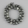 Obsidian-Perlen, glatte Kugeln, Durchmesser ca. 10 mm, Länge ca. 39 cm