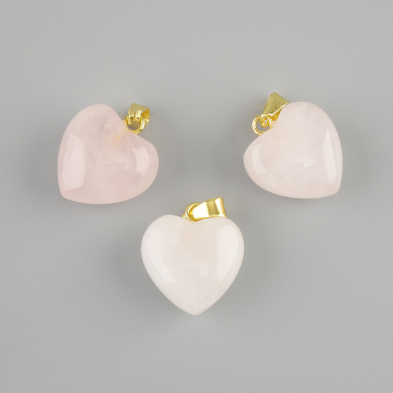 Herzanhänger Rosenquarz 15×15×23 mm+