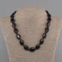 Kette Achat oval 18×13 mm ±, Länge 45 cm ± mit Verschluss