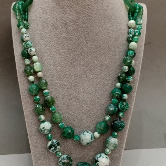 Kette aus Achat, Länge 65 cm+