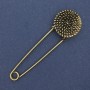 Nadelbrosche aus goldfarbenem Metall 75×22 mm+