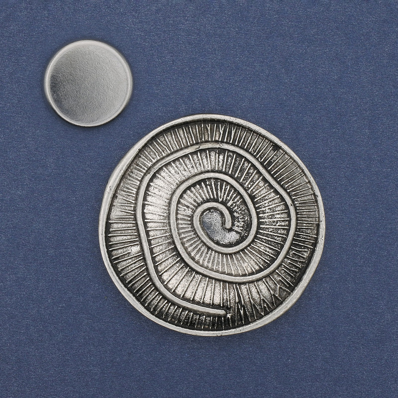 Magnetbrosche Akzent silberfarbenes Metall 41 mm+