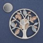 Brosche mit Magnetverschluss – Akzent, Emaille, silberfarbiges Metall, 50 mm+