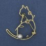 Brosche Katze mit Perle aus goldfarbenem Metall 40 × 34 mm+