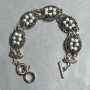 Armband mit grünen Strasssteinen Mallorca, 22 cm ± Toggle-Verschluss