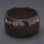 Elastisches Armband Elite Schwarzer Achat, rechteckige Glieder, facettiert, 30×40 mm
