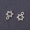 Zubehör Anhänger Davidstern, klein, Metallfarbe Silber, 13×9 mm, Verpackung 20 g ± 45 Stück