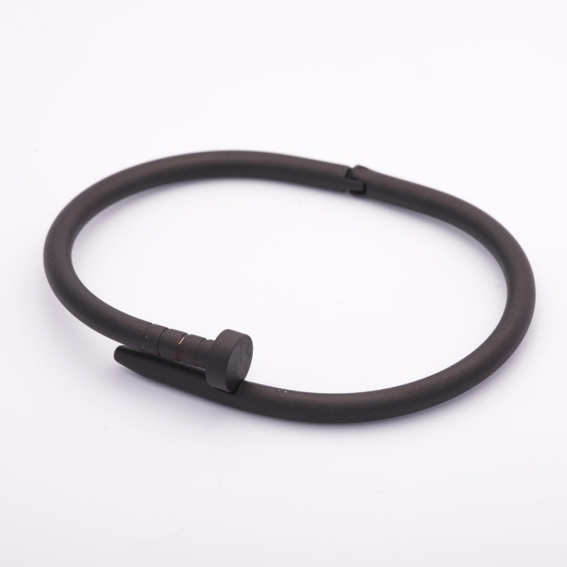 Armband «Nagel» Schwarzes Metall Hightech-Design Umfang 18 cm