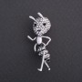 Brosche „Mutige Ameise“ 4×2 cm Metallfarbe Silber