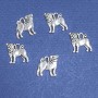 Anhänger in Form eines Mopshundes, Länge ca. 16 mm, d1-1,5 mm, silberfarben, Verpackung 20 g ± 13 Stück