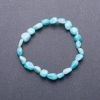 Armband aus natürlichem Amazonit, gehämmert, Durchmesser 7 mm (±), Umfang ca. 18 cm, auf elastischem Band