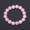 Armband aus Rosenquarz auf elastischem Band, glatte Kugel, Durchmesser 12 mm+