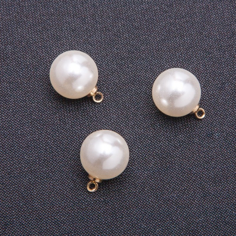 Schmuckzubehör Anhänger „Perle“ (Kunststoff), Durchmesser 13 mm, Packung 10 Stück