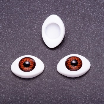 Puppenaugen-Zubehör „Lebendige Augen“ – braune Iris, Durchmesser 8 mm und 11 × 14 mm, Packung 50 Paare