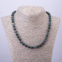 Kette aus Moosachat, glatte Kugeln, 8 mm Durchmesser, 50 cm Länge