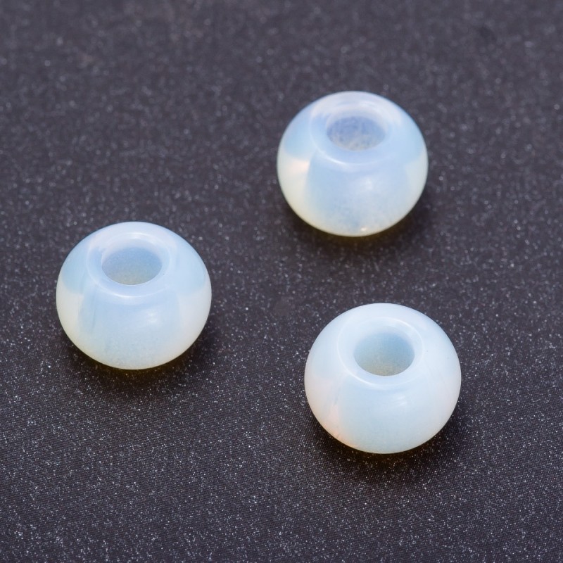 Pandora-Perle aus Mondstein 14×10 mm, Lochdurchmesser 5 mm