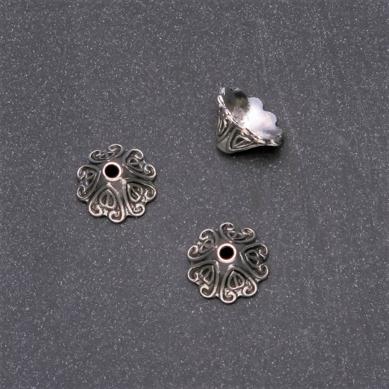 Endkappen für Perlen 16×11 mm, Durchmesser 3 mm Verpackung 18 Stück