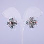 Ohrringe 'Aster' grau, Durchmesser 22 mm