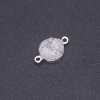Verbindungsstück Weißer Kosmos "Druza" Acryl "Silber", Durchmesser 14 mm, Länge 3 mm