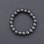 Hämatit-Armband mit glatten Kugeln, auf elastischem Band, Durchmesser 8 mm