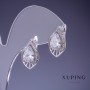 Xuping-Ohrringe mit weißen Kristallen 18×10 mm rhodiniert