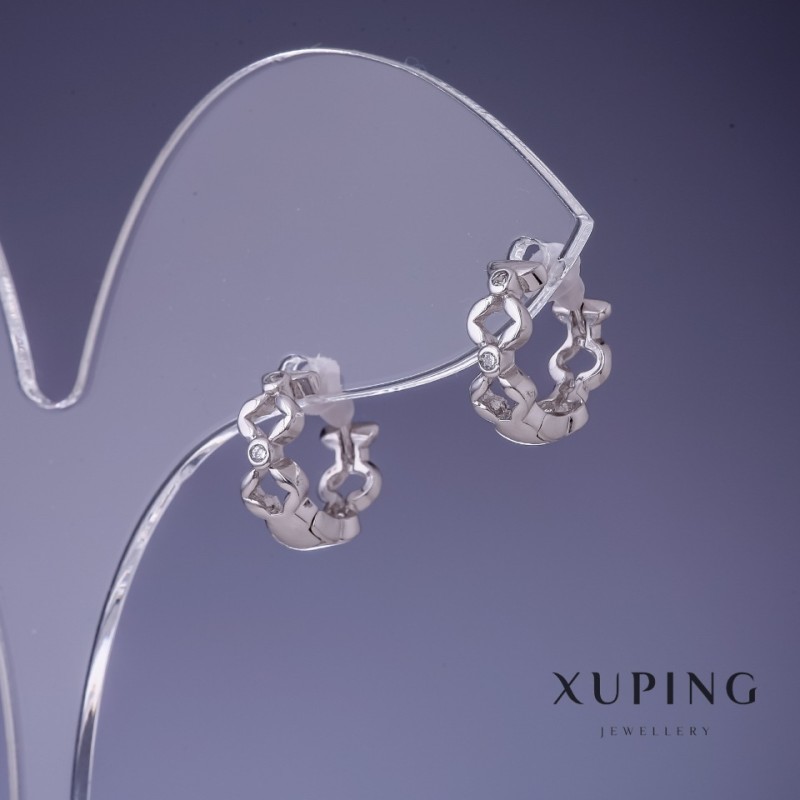 Ohrringe Xuping, Rhodiumbeschichtung, 4,5×12 mm