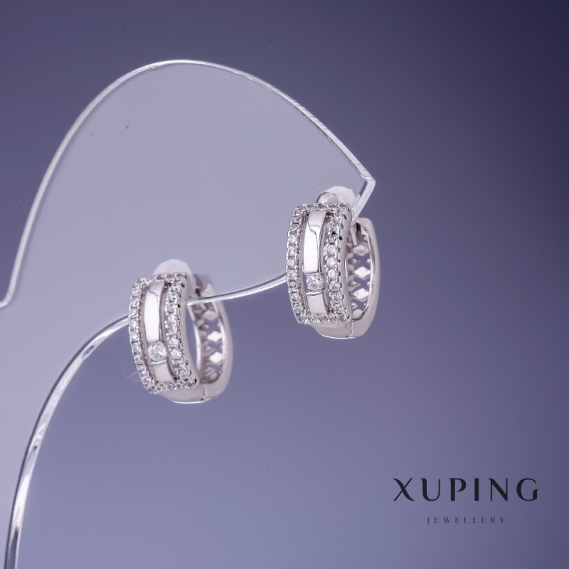 Xuping Ohrringe 5×12 mm rhodiniert