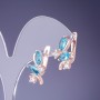 Ohrringe mit hellblauen Kristallen 19 × 12 mm in goldfarbenem Metall