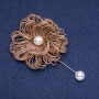 Brosche mit Stecknadel „Chrysantheme“ bronzefarben, Durchmesser 60 mm, Länge 90 mm
