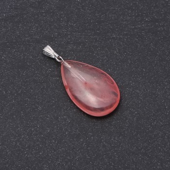 Anhänger Tropfen aus Wassermelonen-Turmalin, 16×25×35 mm