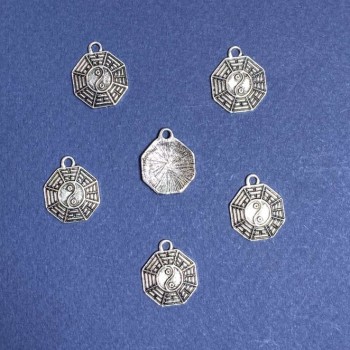 Anhänger Schmuckzubehör 'Buch der Veränderungen Yin-Yang', 16×19 mm, Verpackung 20 g ± 12 Stück