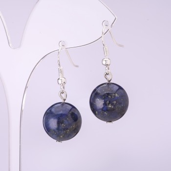 Ohrringe aus Lapislazuli – glatte Kugel, Durchmesser 12 mm