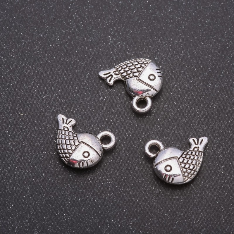 Fisch-Anhänger, Durchmesser 13×12 mm, Fass. 20 g ± 19 St.