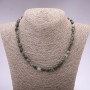 Kette aus Prehnit, facettierte Perlen, Durchmesser 7×10 mm, Länge 46 cm