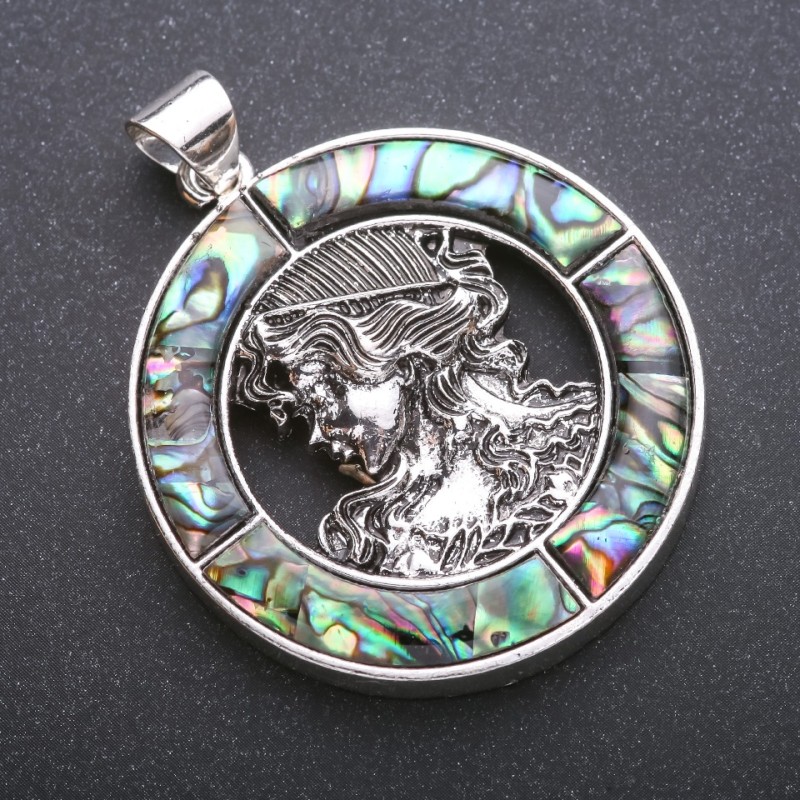 Anhänger Grechnanka mit Haliotis-Fassung 45×57 mm