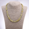 Kette aus gelbem Türkis, glatte Kugeln, Durchmesser 8 mm, Länge 46 cm